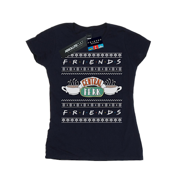 Friends Dam/Damer Fair Isle Central Perk Bomull T-shirt XL Navy Blue XL