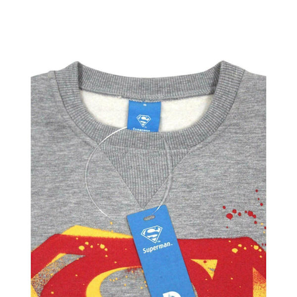 Superman Herr Stencil Sweatshirt M Grå Grey M