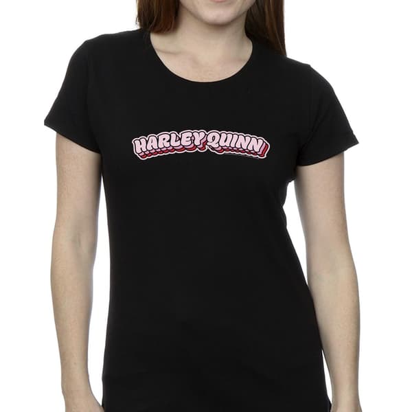 DC Comics Dam Batman Harley Quinn Logotyp Bomulls T-Shirt Black S