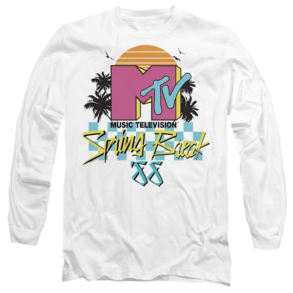 MTV Unisex Vuxen Spring Break Checkerboard T-Shirt M Vit White M