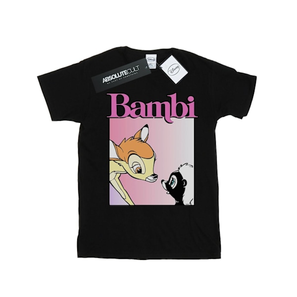 Disney Dam/Damer Bambi Nice To Meet You Bomull Boyfriend T- Black XL