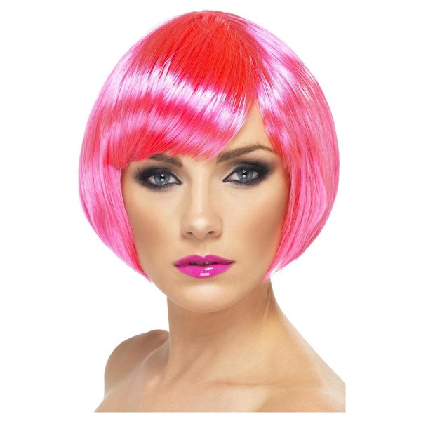 Smiffys Dam/Kvinnor Babe Peruk One Size Neonrosa Neon Pink One Size