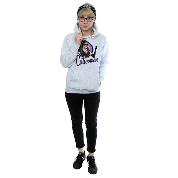 DC Bombshells Dam/Kvinnor Catwoman Hoodie XS Heather Grey Heather Grey XS