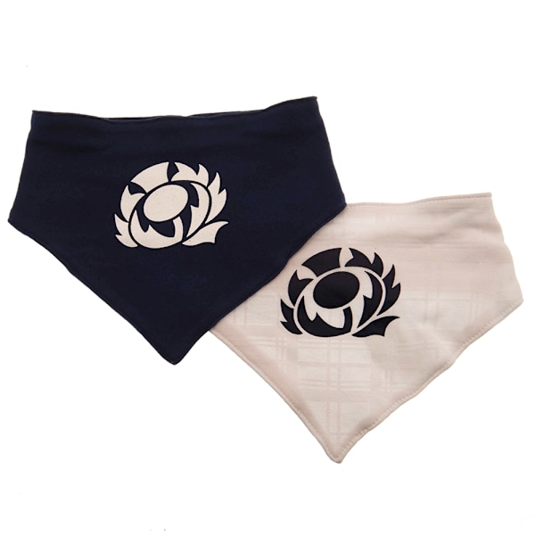 Skottland RU Baby Crest Haklapp (2-pack) One Size Vit/Blå White/Blue One Size