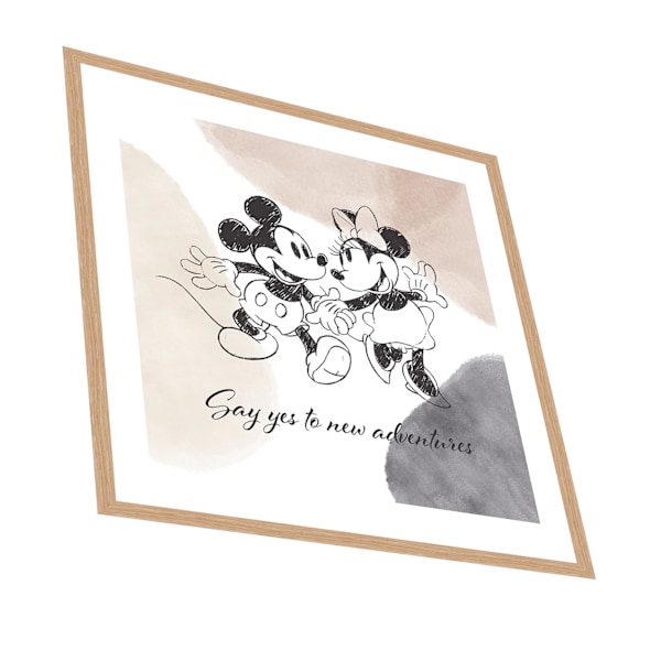 Disney Säg Ja Till Nya Äventyr Mickey & Minnie Mouse Tryck 40 Black/White 40cm x 40cm