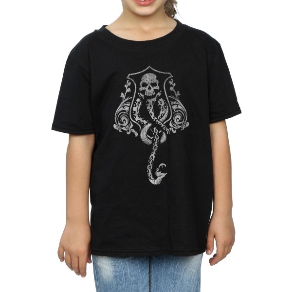 Harry Potter T-shirt med Dark Mark-vapen för flickor, 12-13 år, B Black 12-13 Years