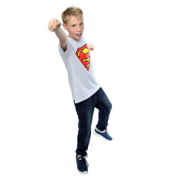 DC Comics Pojkars Superman Logotyp T-shirt 5-6 År Heather Grey Heather Grey 5-6 Years