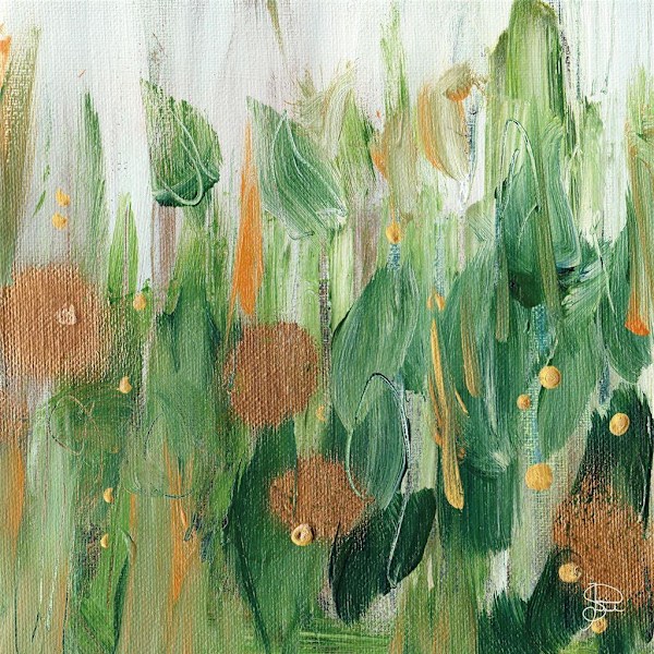 Joanna Srokol Full Blossom Canvas Print 40cm x 40cm Grön/Brun Green/Brown 40cm x 40cm