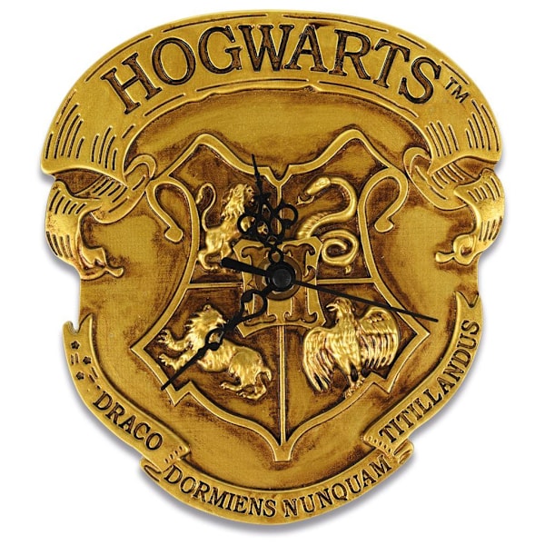 Harry Potter Hogwarts Crest Väggklocka En Storlek Gul Yellow One Size