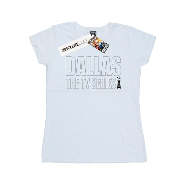 Dallas Dam/Kvinnor TV-serie logotyp bomull T-shirt XL Vit White XL