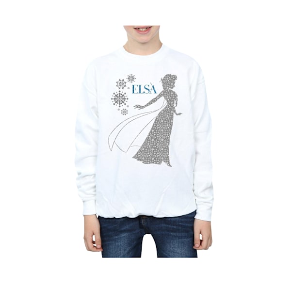 Disney Boys Frozen Elsa Jul Silhouette Sweatshirt 9-11 År White 9-11 Years