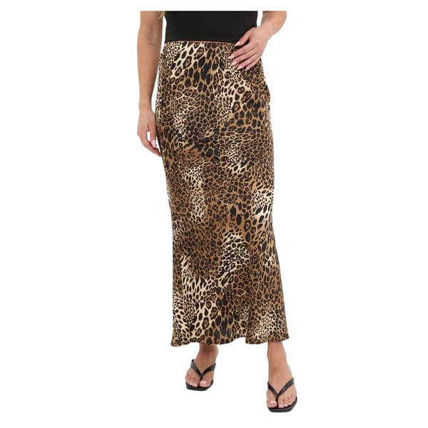 I Saw It First Dam Leopardmönstrad Maxikjol i Satin 10 Brown 10 UK