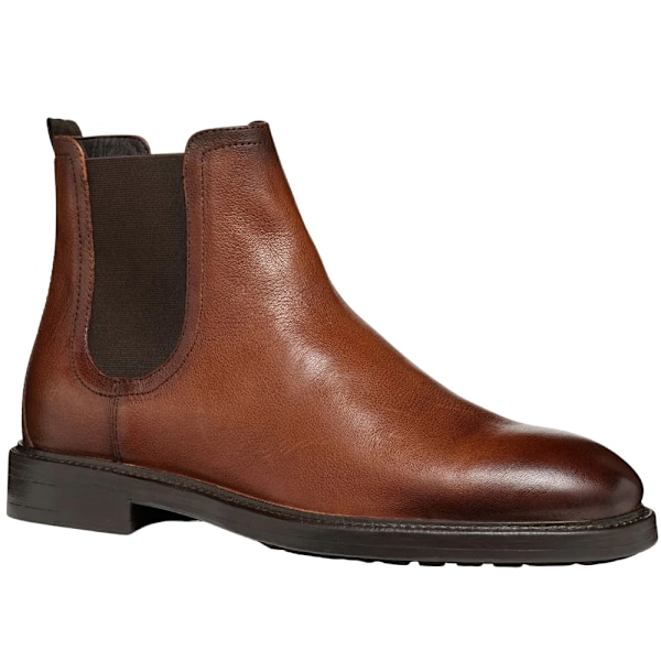 Geox Tiberio Ankelstövlar i Lackläder för Herrar, Storlek 9 UK, Cognac Cognac 9 UK