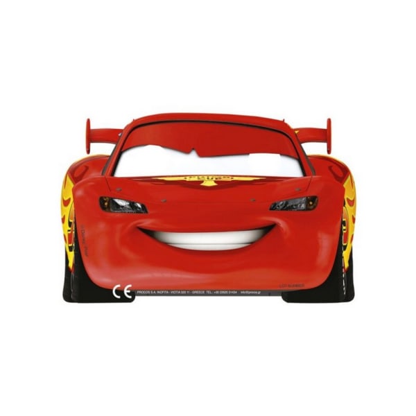Bilar Lightning McQueen Party Mask (paket med 6) One Size Röd Red One Size