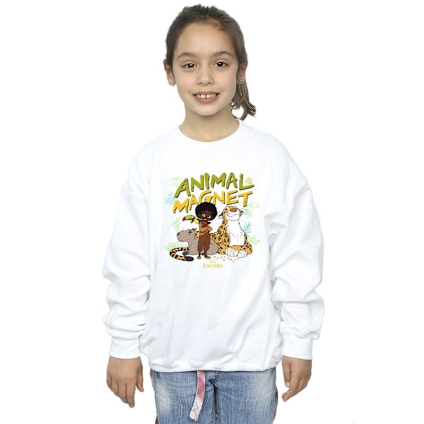 Disney Girls Encanto Animal Magnet Sweatshirt 5-6 år Vit White 5-6 Years