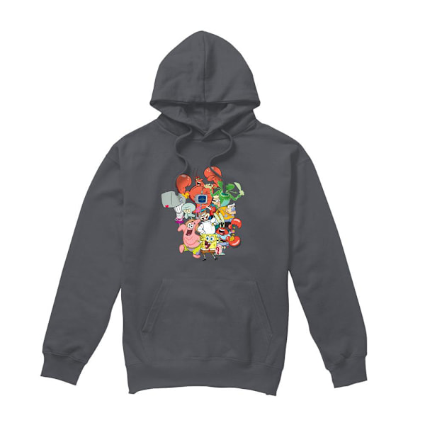 SvampBob Fyrkant Herr The Whole Gang Hoodie XL Charcoal Charcoal XL