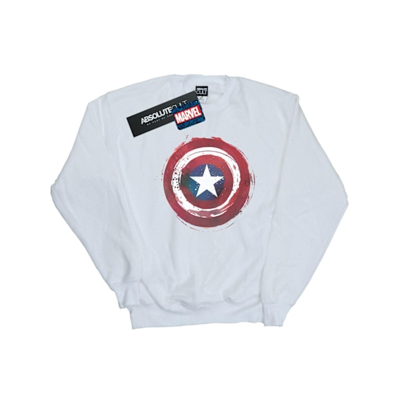 Marvel Boys Captain America Splatter Shield Sweatshirt 7-8 år White 7-8 Years