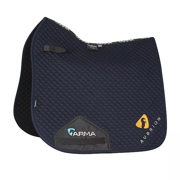 Aubrion ARMA Logo Hästdressyrsadelpad 17mm - 18cm Marinblå Navy 17mm - 18cm