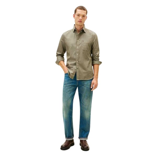 Tommy Hilfiger Herrskjorta Bedford Långärmad Button-Down L Oliv Olive L