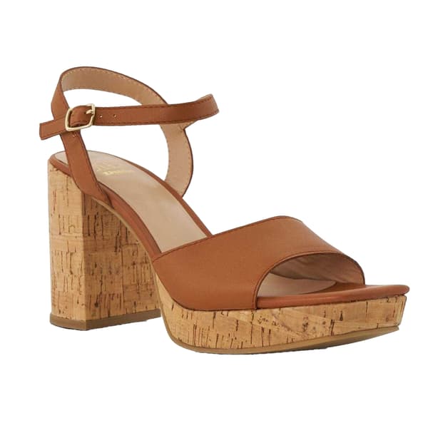 Dune London Dam Jacuzzi Läder Platåblock Sandal Tan 7 UK