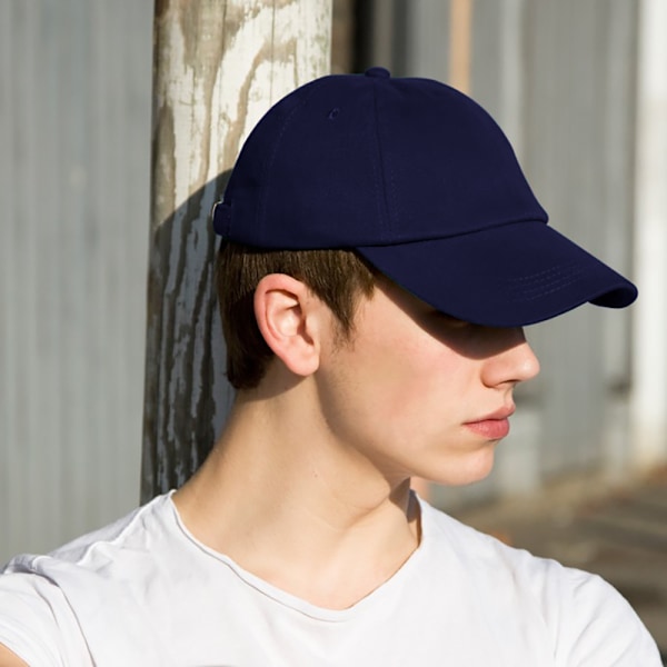 Result Unisex Lågprofilerad Tung Borstad Bomulls Basebollkeps (2-pack) Navy Blue One Size