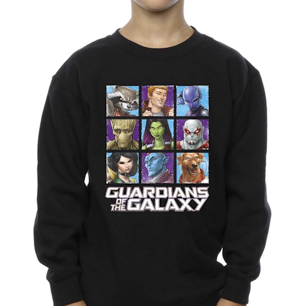 Guardians Of The Galaxy Pojkar Karaktär Kvadrater Sweatshirt 3-4 År Black 3-4 Years