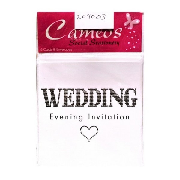 Bröllopsinbjudan för Cameos kväll (förpackning om 6) One Size Vit/Bl White/Black One Size