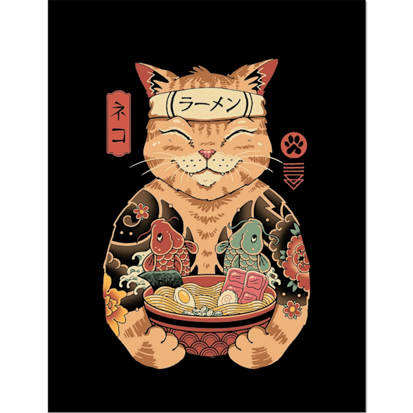Vincent Trinidad Catana Ramen Trätryck 59cm x 40cm Brun/Svart Brown/Black 59cm x 40cm
