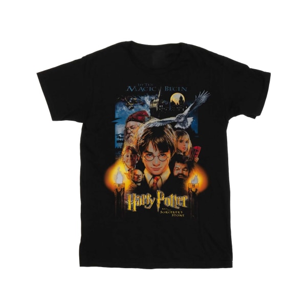 Harry Potter Girls The Sorcerer's Stone Poster T-shirt i bomull 9 Black 9-11 Years