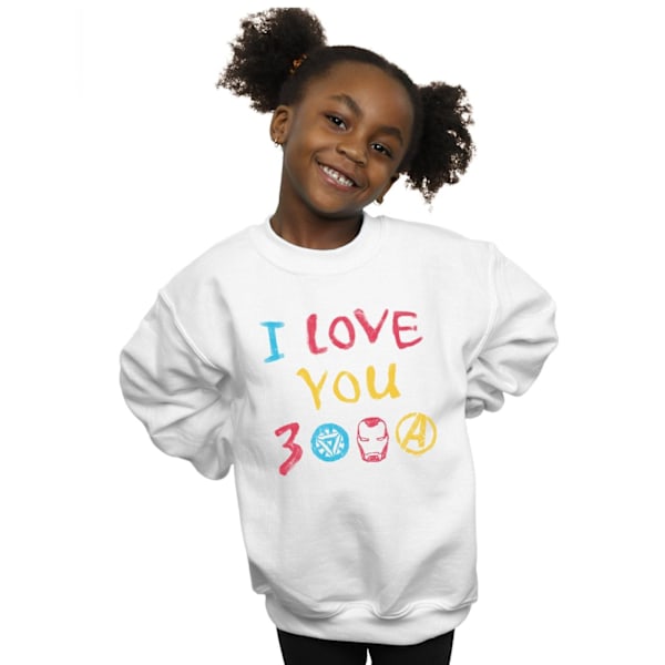 Marvel Girls Avengers Endgame I Love You 3000 Kritor Sweatshirt White 9-11 Years