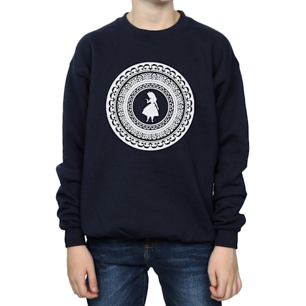 Disney Boys Alice In Wonderland Circle Sweatshirt 7-8 År Marinblå Navy Blue 7-8 Years