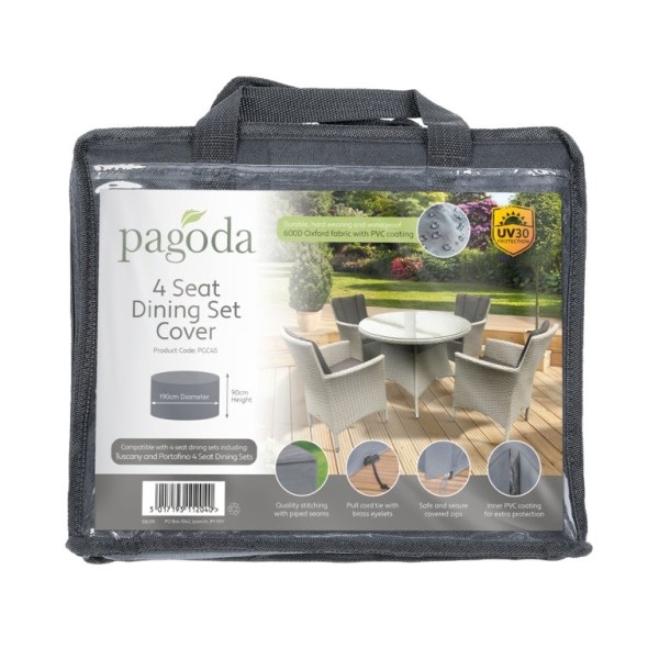 Pagoda Dining Seat Cover (Pack med 4) 90cm x 190cm Grå Grey 90cm x 190cm