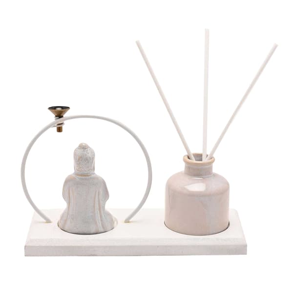 Serenity Sittande Buddha Rökelse Presentförpackning One Size Vit White One Size