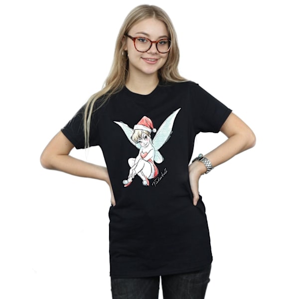 Disney Dam/Damer Tinkerbell Julfe Jultomte Bomull Pojkvän Black XL