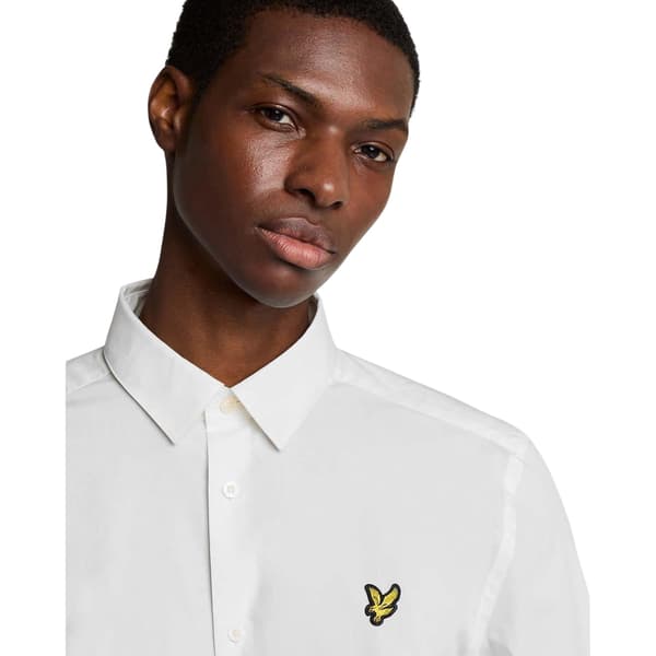 Lyle & Scott Herrskjorta Regular Långärmad L Vit White L