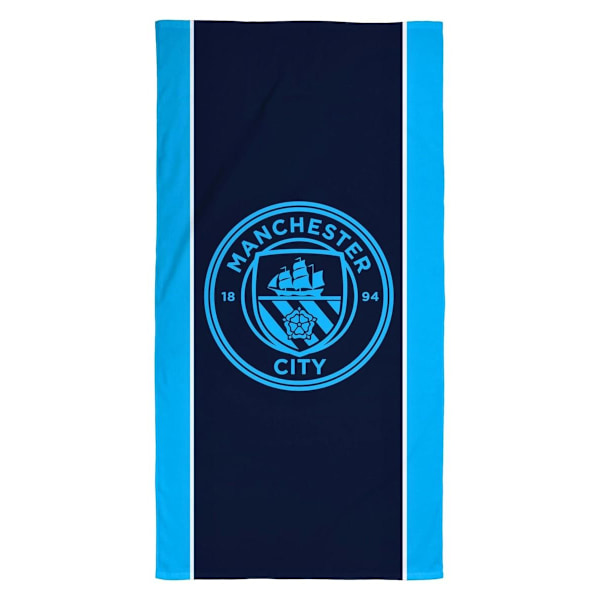 Manchester City FC Crest Bomull Strandhandduk One Size Blå Blue One Size