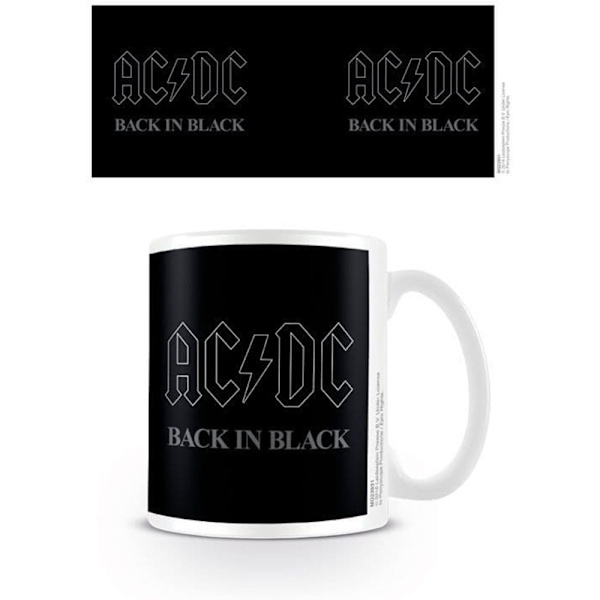 AC/DC Back In Black Mug En Storlek Vit/Svart White/Black One Size
