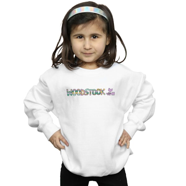 Woodstock Girls Aztec Logo Sweatshirt 5-6 år Vit White 5-6 Years