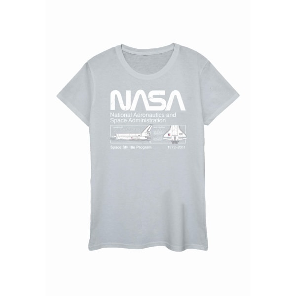 NASA T-shirt för rymdskepp för kvinnor/damer M Sportgrå Sports Grey M