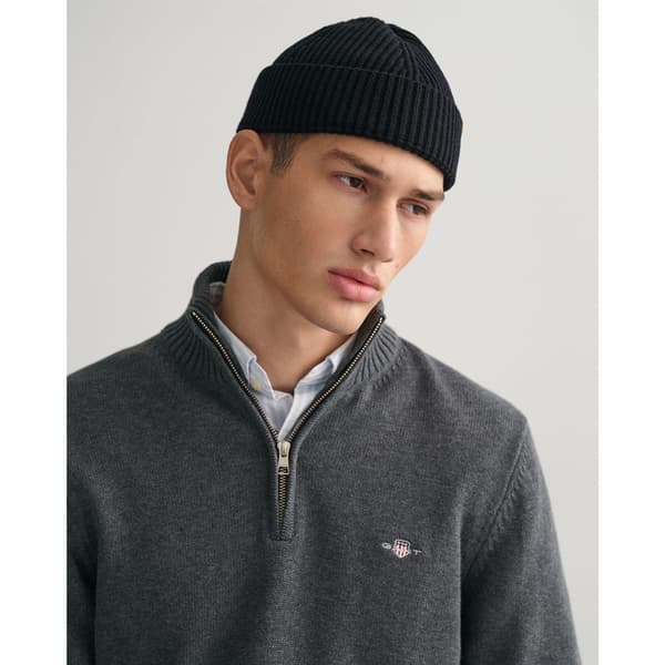 Gant Herr Micro Textured Half Zip Tröja XXL Charcoal Charcoal XXL