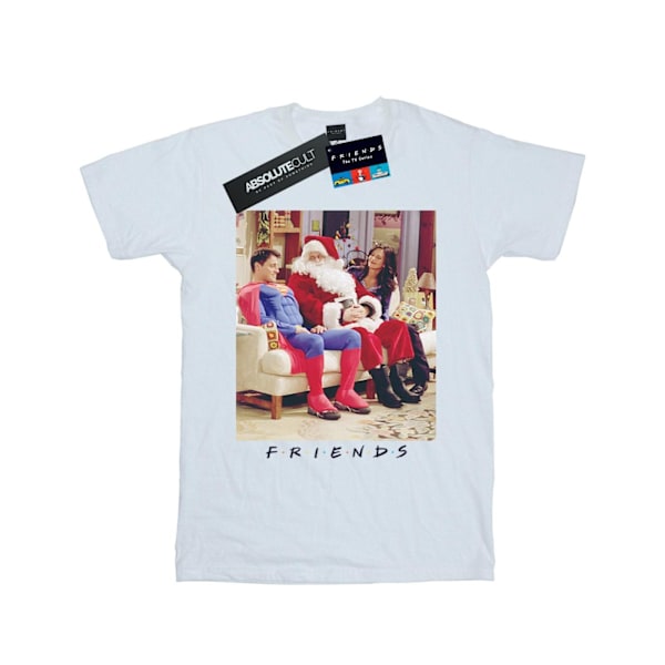 Friends Girls Superman And Santa Bomull T-Shirt 7-8 År Vit White 7-8 Years