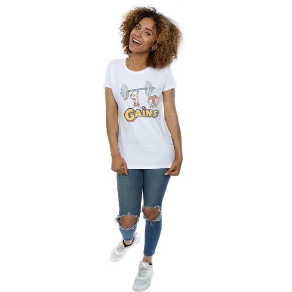 The Flintstones Dam/Damer Bam Bam Gains Distressed Bomull T-shirt White XL
