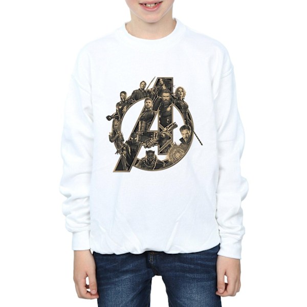 Marvel Boys Avengers Infinity War Marvel Logo Sweatshirt 7-8 år White 7-8 Years