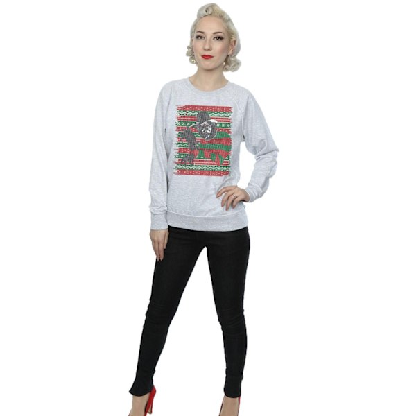 A Nightmare On Elm Street Dam/Damer Jul Fair Isle Sweatshirt Sports Grey L