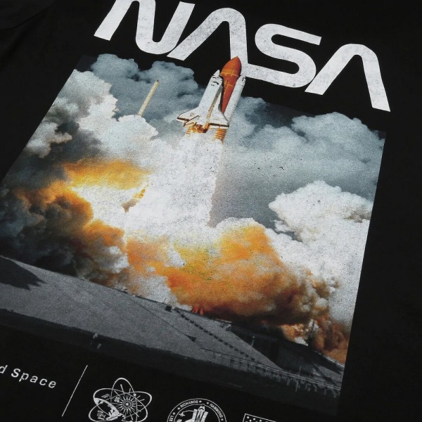 NASA Herr Lift Off bomull T-shirt S Svart Black S