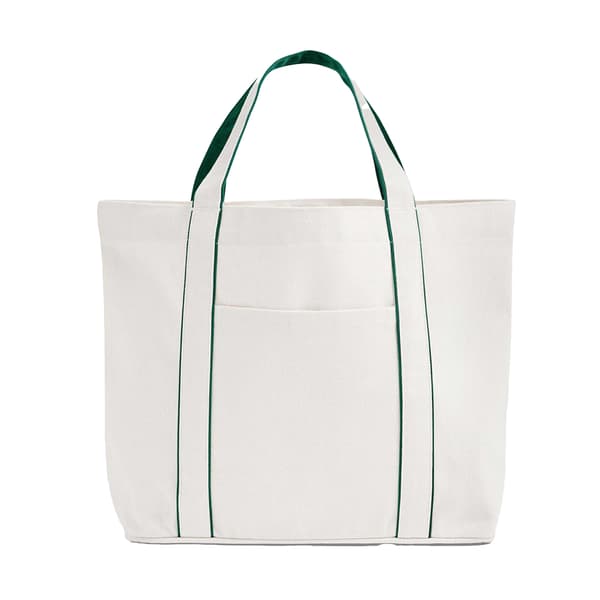 Westford Mill Courtside Medium Tote Bag One Size Soft White/Bot Soft White/Bottle Green One Size