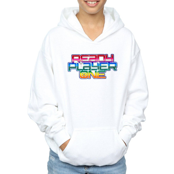 Ready Player One Boys Rainbow Logo Hoodie 7-8 år Vit White 7-8 Years