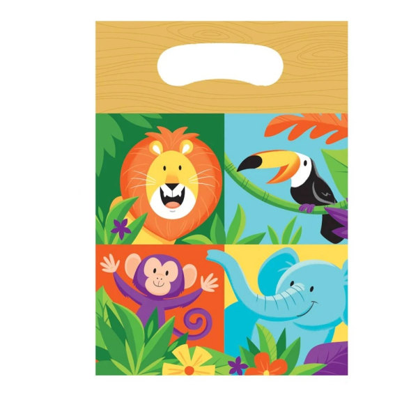 Creative Party Safari Animals Party Bags (8-pack) One Size M Multicoloured One Size