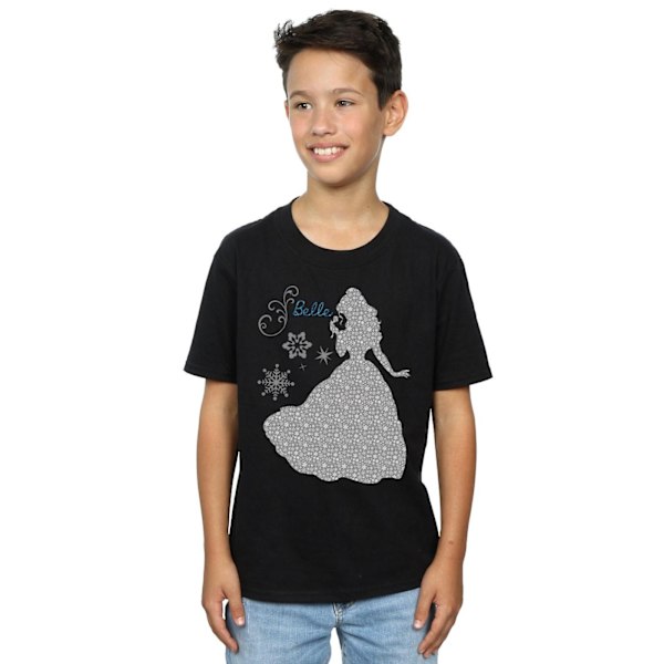 Disney Princess Boys Belle Jul Silhouette T-Shirt 7-8 År Black 7-8 Years