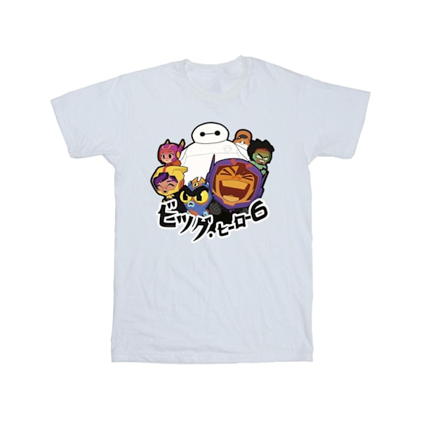 Disney Boys Big Hero 6 Baymax Group Manga T-shirt 7-8 år Vit White 7-8 Years